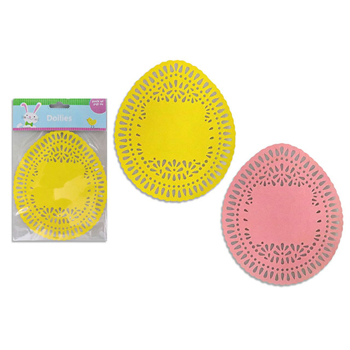 LINK PRODUCT SOLUTIONS Easter Easter Egg Shaped Paper Doilies, 6.5 x 5.5 Inches, 20 Count 676844386480