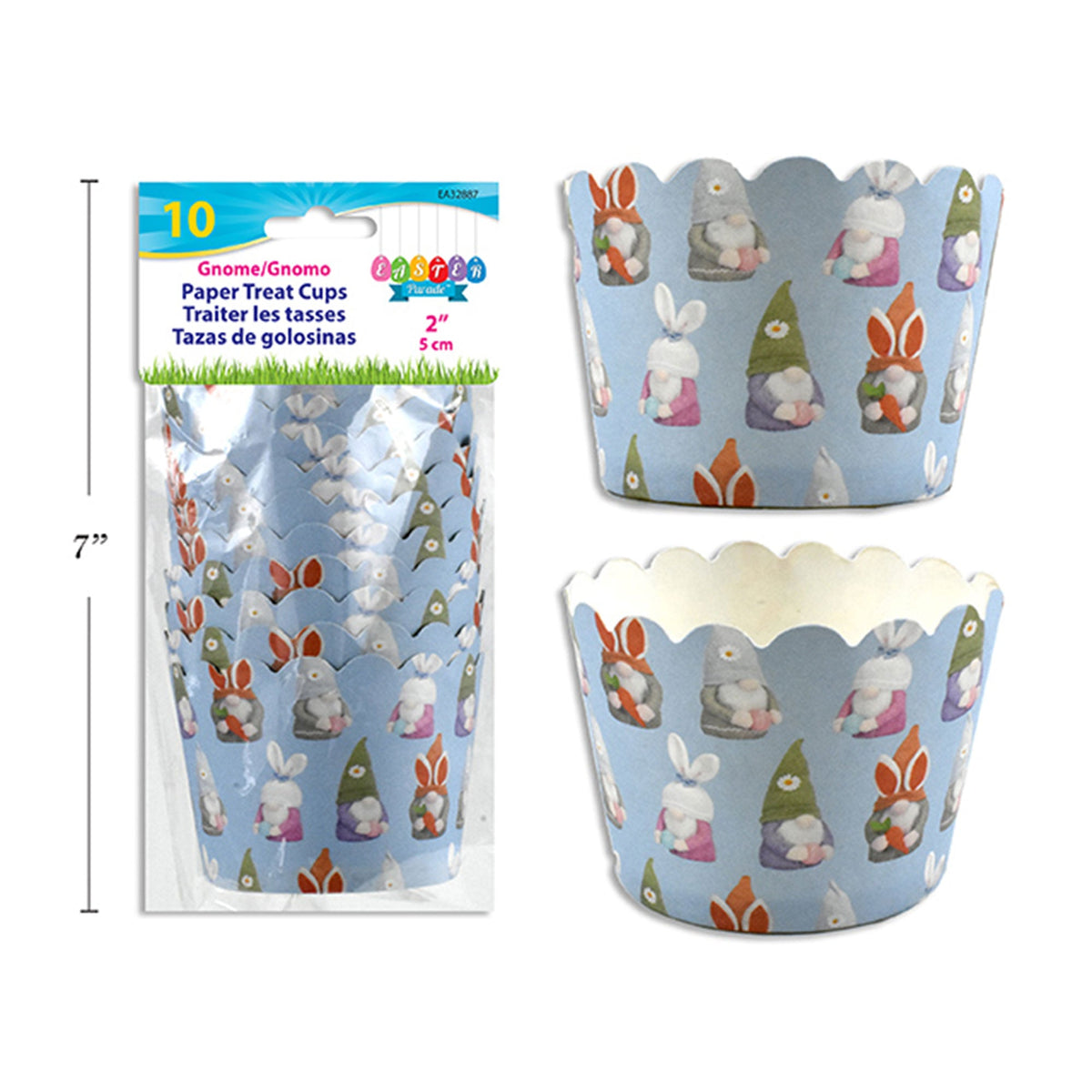 LINK PRODUCT SOLUTIONS Easter Easter Gnome Paper Treat Cups, 10 Count 676844328879
