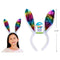 LINK PRODUCT SOLUTIONS Easter Easter Metallic Rainbow Bunny Ears Headband for Kids 676844328534