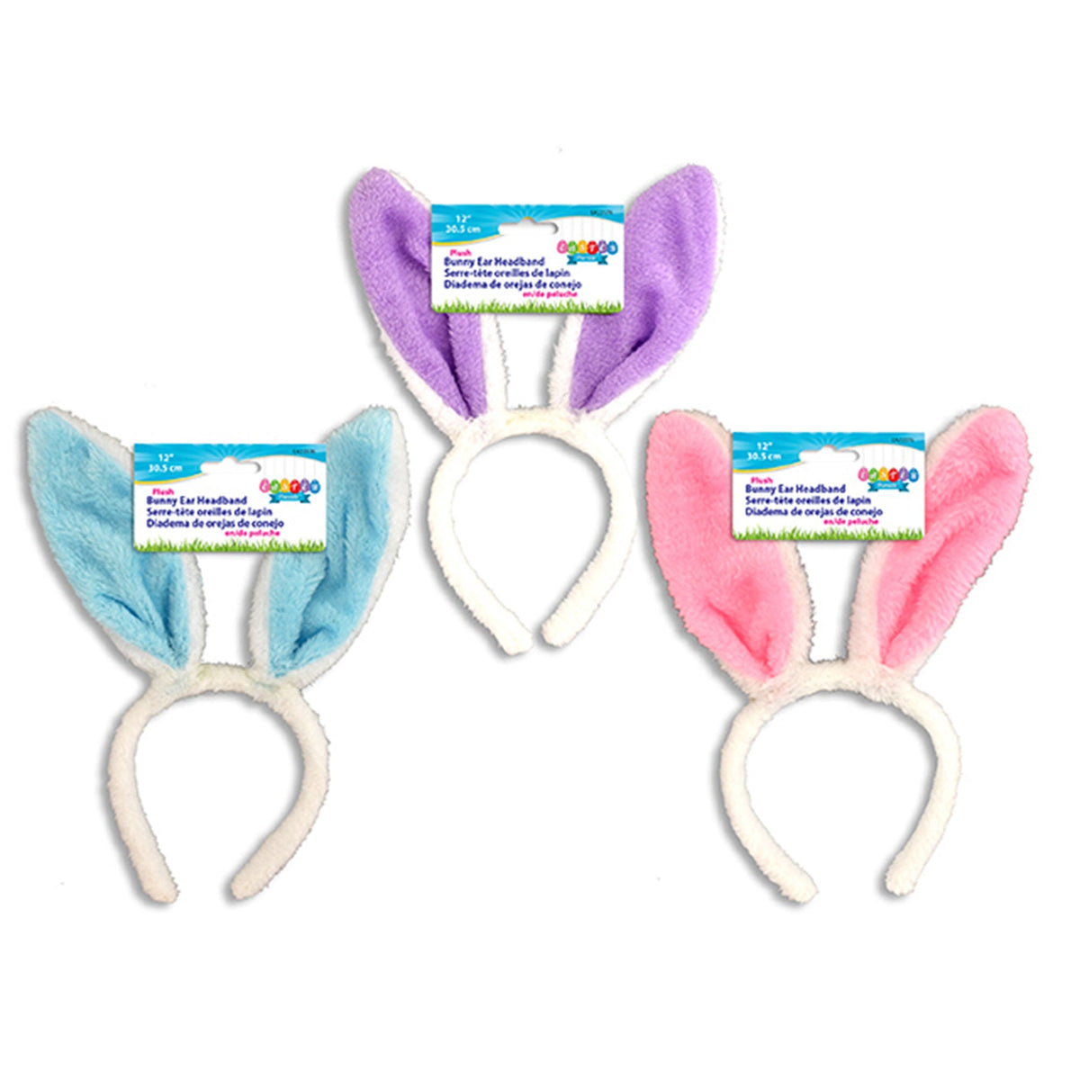 LINK PRODUCT SOLUTIONS Easter Easter Plush Bunny Ears Headband, 12 Inches, Assortment, 1 Count