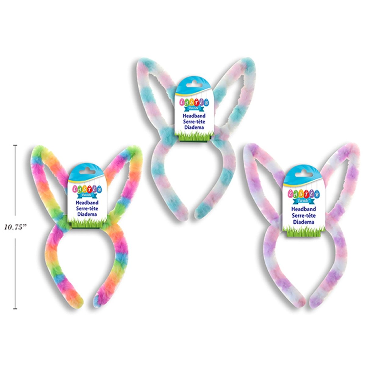 LINK PRODUCT SOLUTIONS Easter Easter Plush Bunny Ears Headband, Tie-Dye, Assortment, 1 Count 676844306129