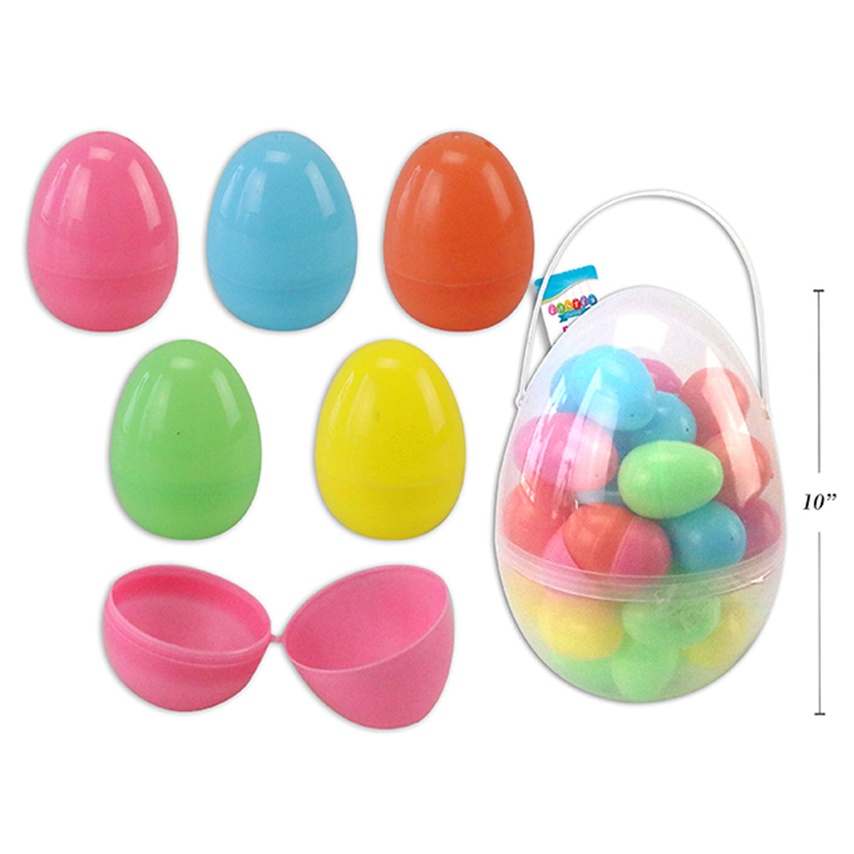 LINK PRODUCT SOLUTIONS Easter Jumbo Fillable Easter Eggs, 10 Inches, 40 Count 676844328619