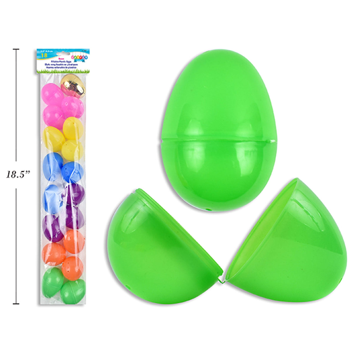 LINK PRODUCT SOLUTIONS Easter Neon Fillable Easter Eggs, 2.5 Inches, 18 Count 676844138676