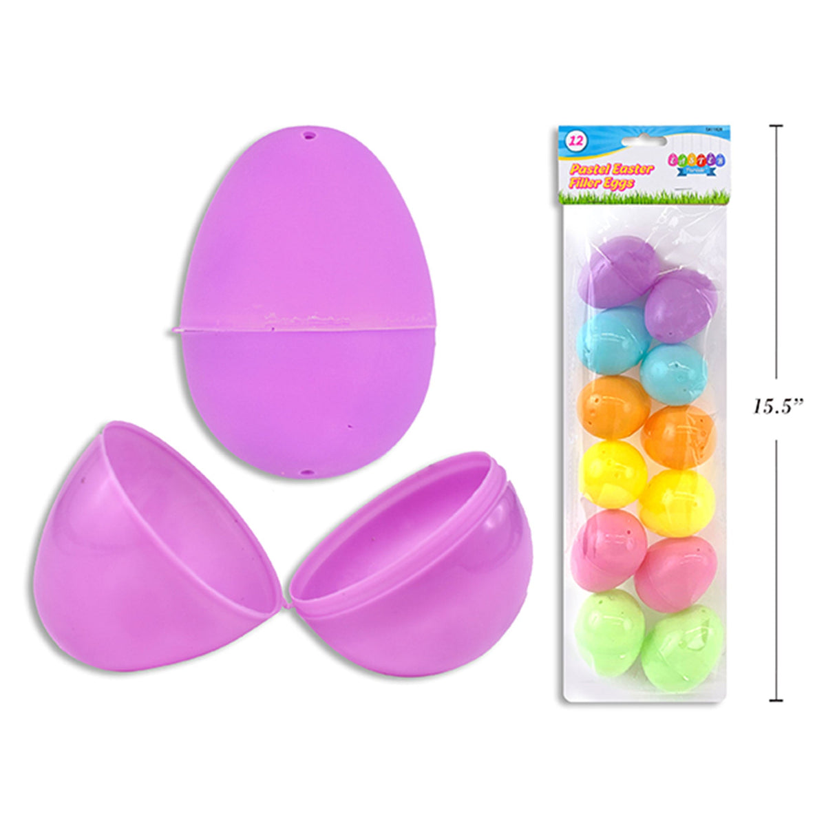 LINK PRODUCT SOLUTIONS Easter Pastel Fillable Easter Eggs, 2.5 Inches, 12 Count 676844118289