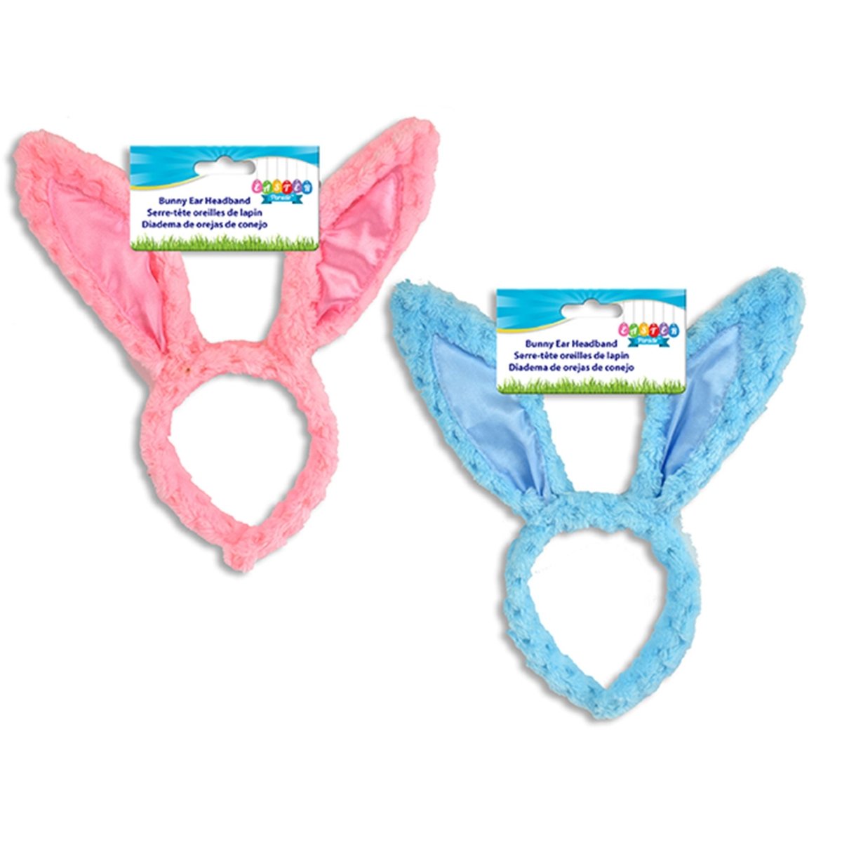 LINK PRODUCT SOLUTIONS Easter Soft Plaid Plush Easter Bunny Ears Headband, 10.25 Inches, Assortment, 1 Count
