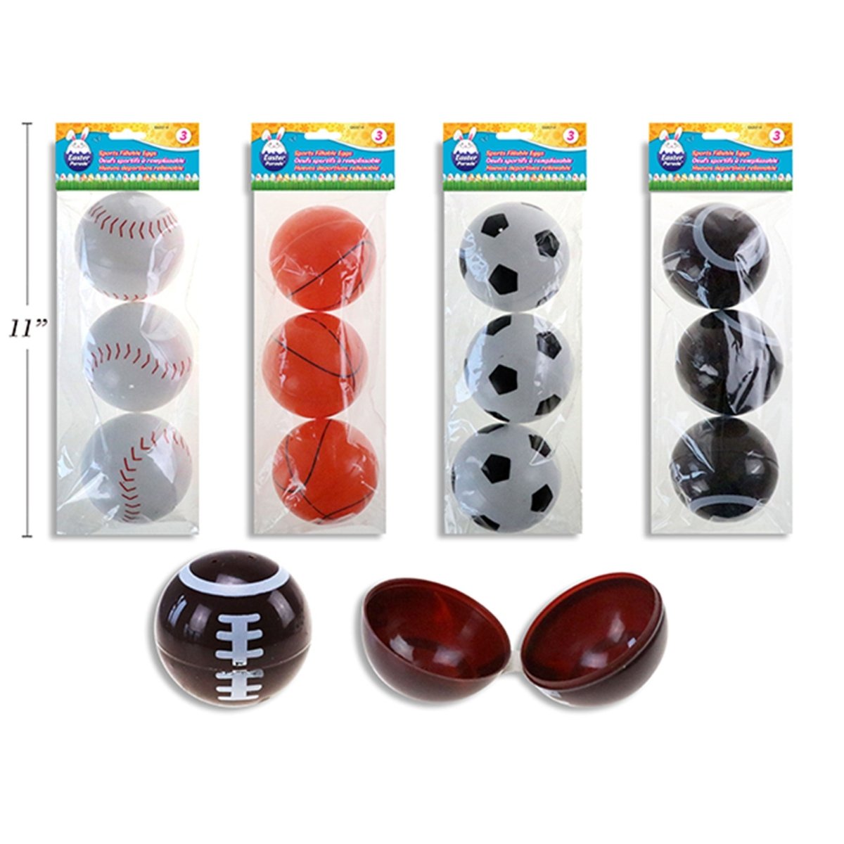 LINK PRODUCT SOLUTIONS Easter Sports Fillable Balls, Assortment, 3 Count 676844307140