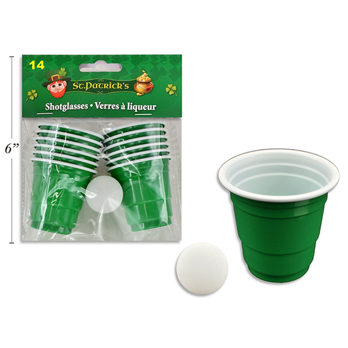 LINK PRODUCT SOLUTIONS St-Patrick St-Patrick's Day Green Beer Pong Game, 1 Count 676844268335