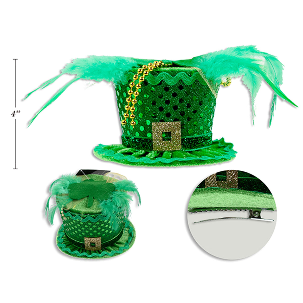 LINK PRODUCT SOLUTIONS St-Patrick St-Patrick's Sequin Leprechaun Top Hat, 1 Count 676844358517