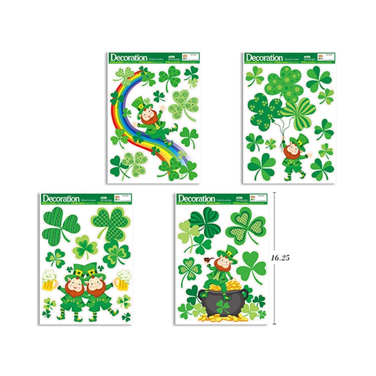 St-Patrick Window Decorations, Assortment, 1 Count | Party Expert