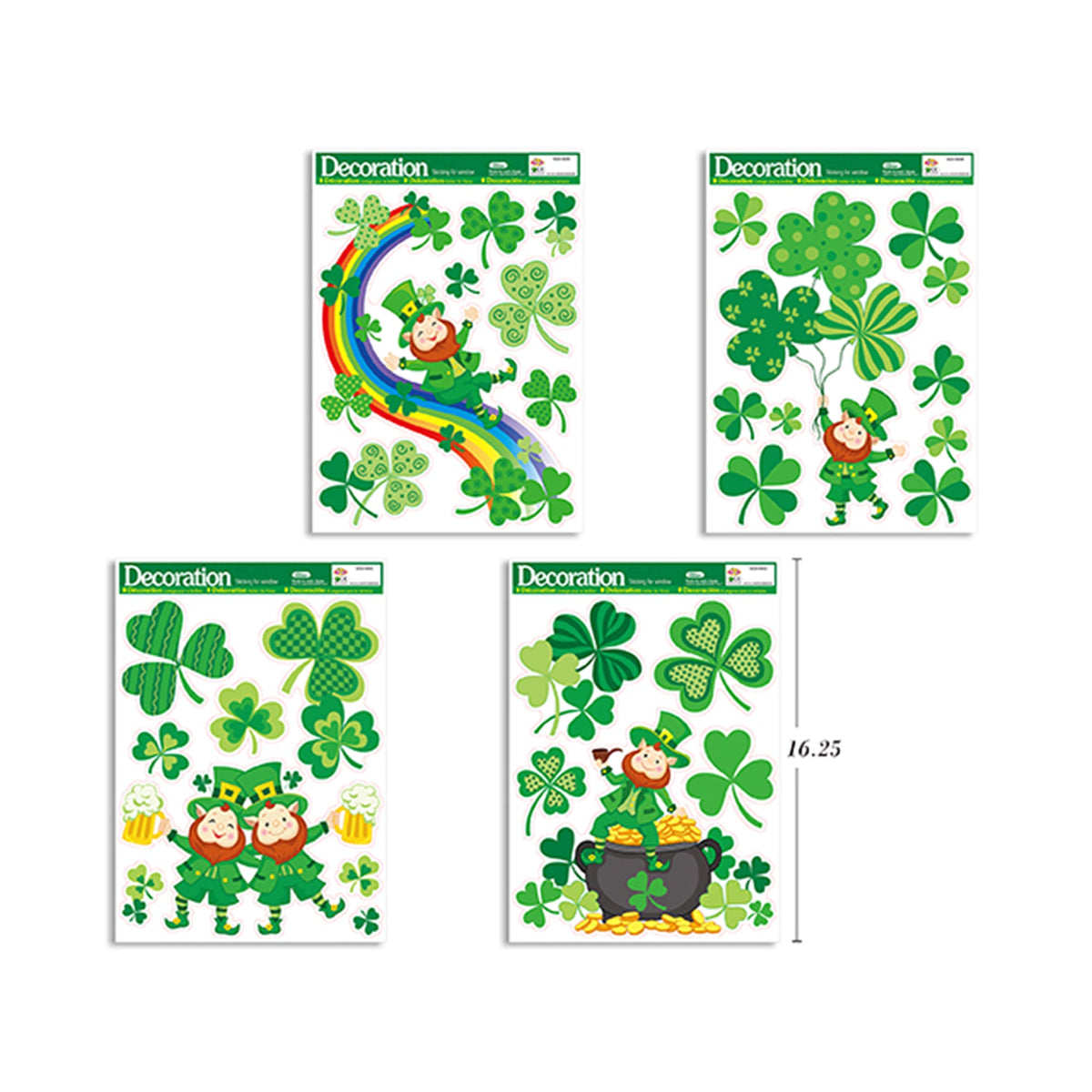 LINK PRODUCT SOLUTIONS St-Patrick St-Patrick Window Decorations, Assortment, 1 Count 676844251504