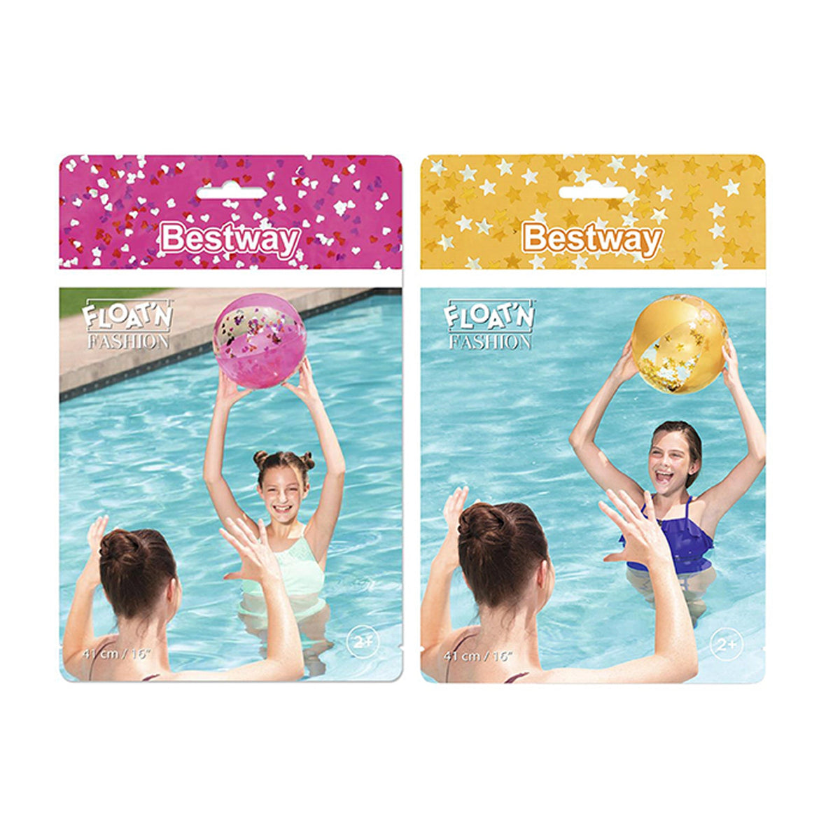LINK PRODUCT SOLUTIONS Summer Inflatable Glitter Beach Ball, 16 Inches, Assortment, 1 Count 676844907210