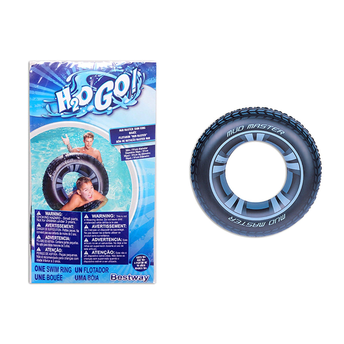 LINK PRODUCT SOLUTIONS Summer Mud Master Inflatable Swim Ring, 36 Inches, 1 Count 676844190971