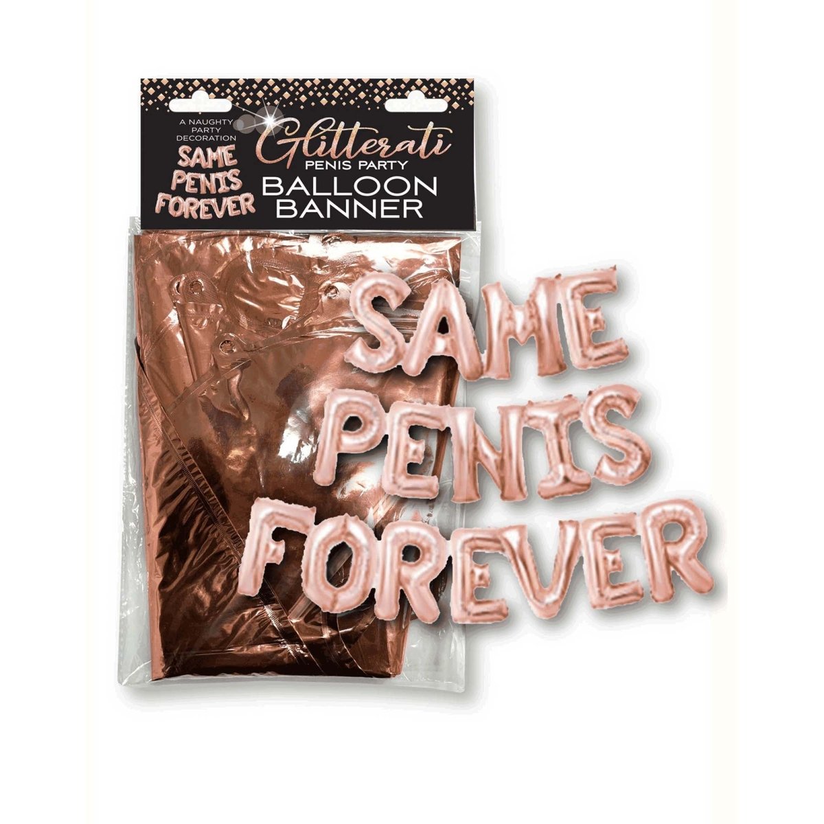 Little Genie Productions Bachelorette Glitterati Bachelotette Party "Same Penis Forever" Balloon Banner, 1 Count