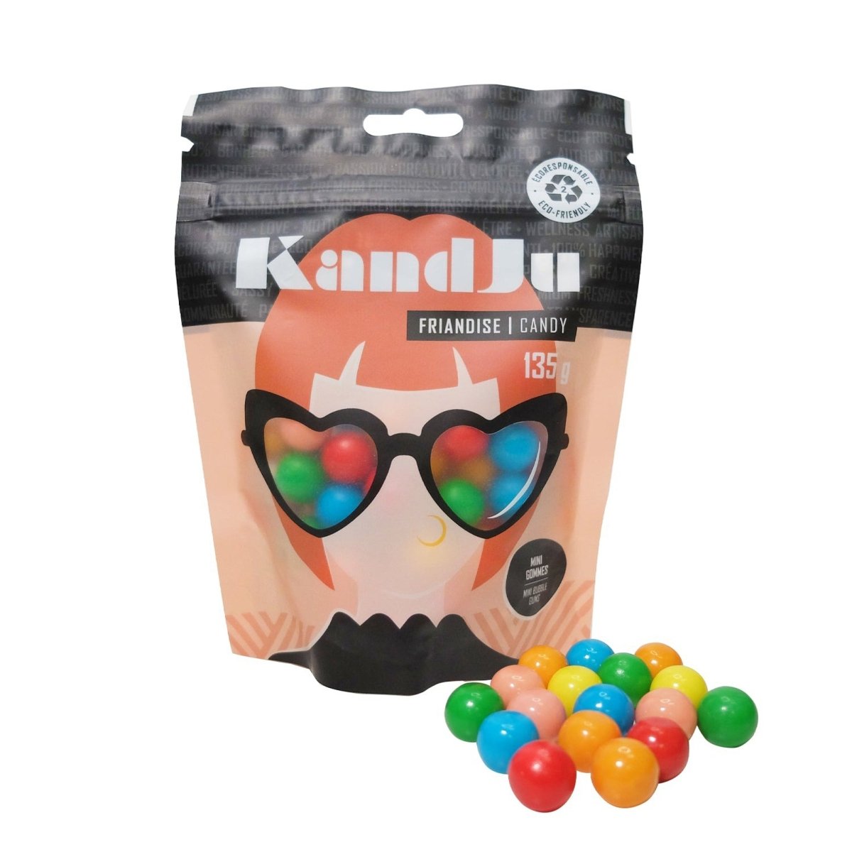 Ludik Impulse Buying KandJu Mini Bubble Gums Bag, 135g, 1 Count 809981099306