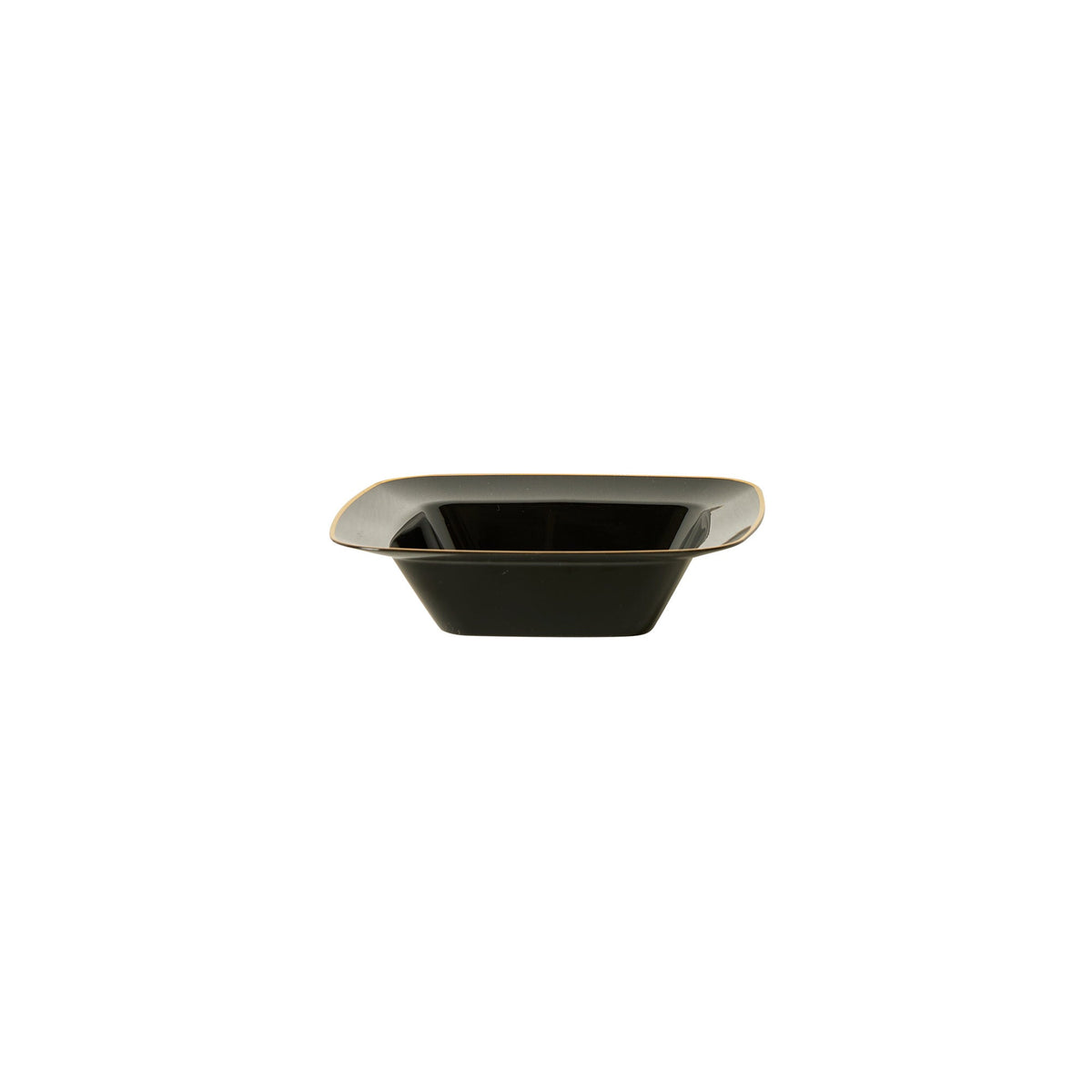 MADISON IMPORTS Disposable-Plasticware Black Premium Quality Small Square Bowls with Gold Rim, 5 Inches, 10 Count 775310991217