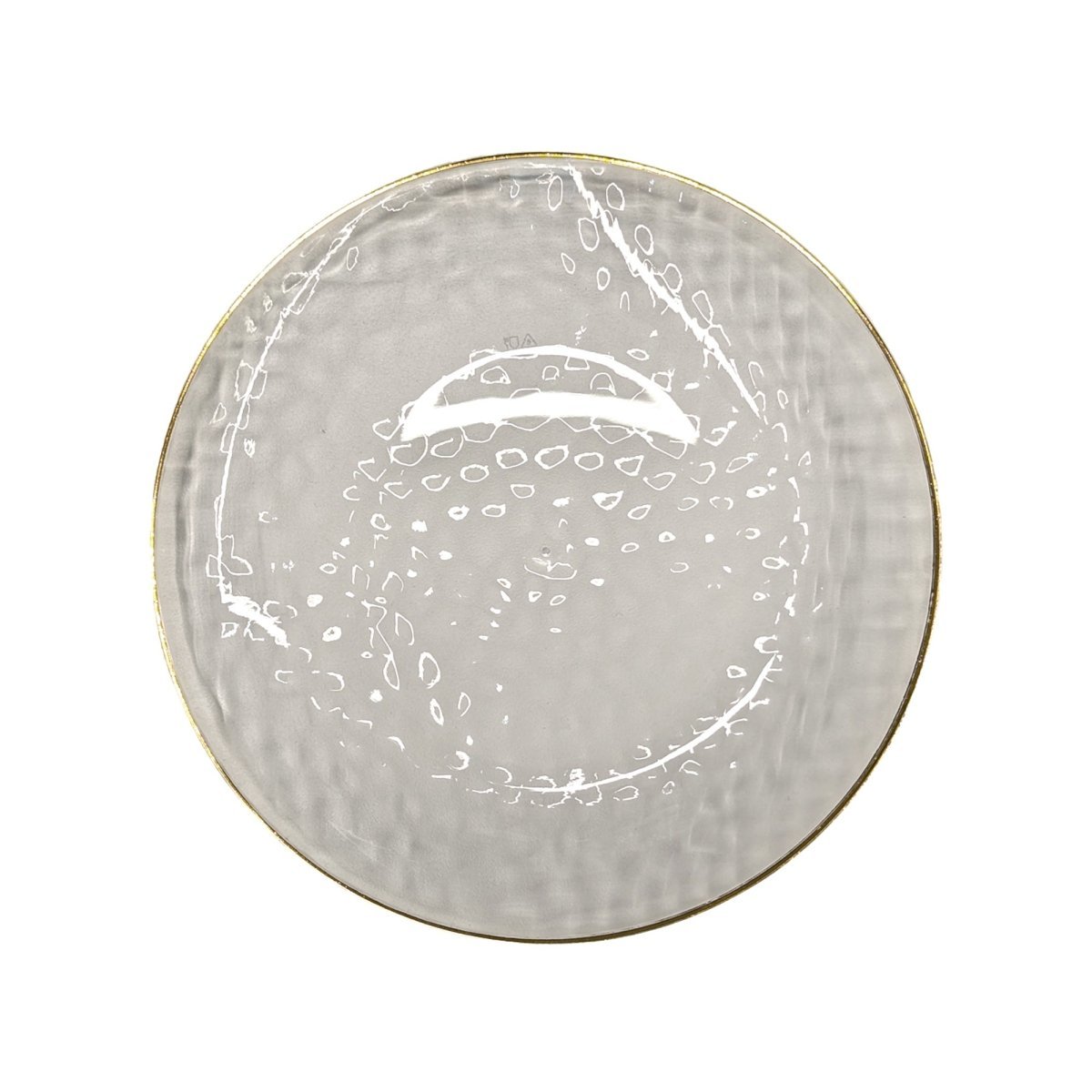 Small Rounded Plate Clear Premium Quality Small Round Plates with Gold Rim | Party Expert