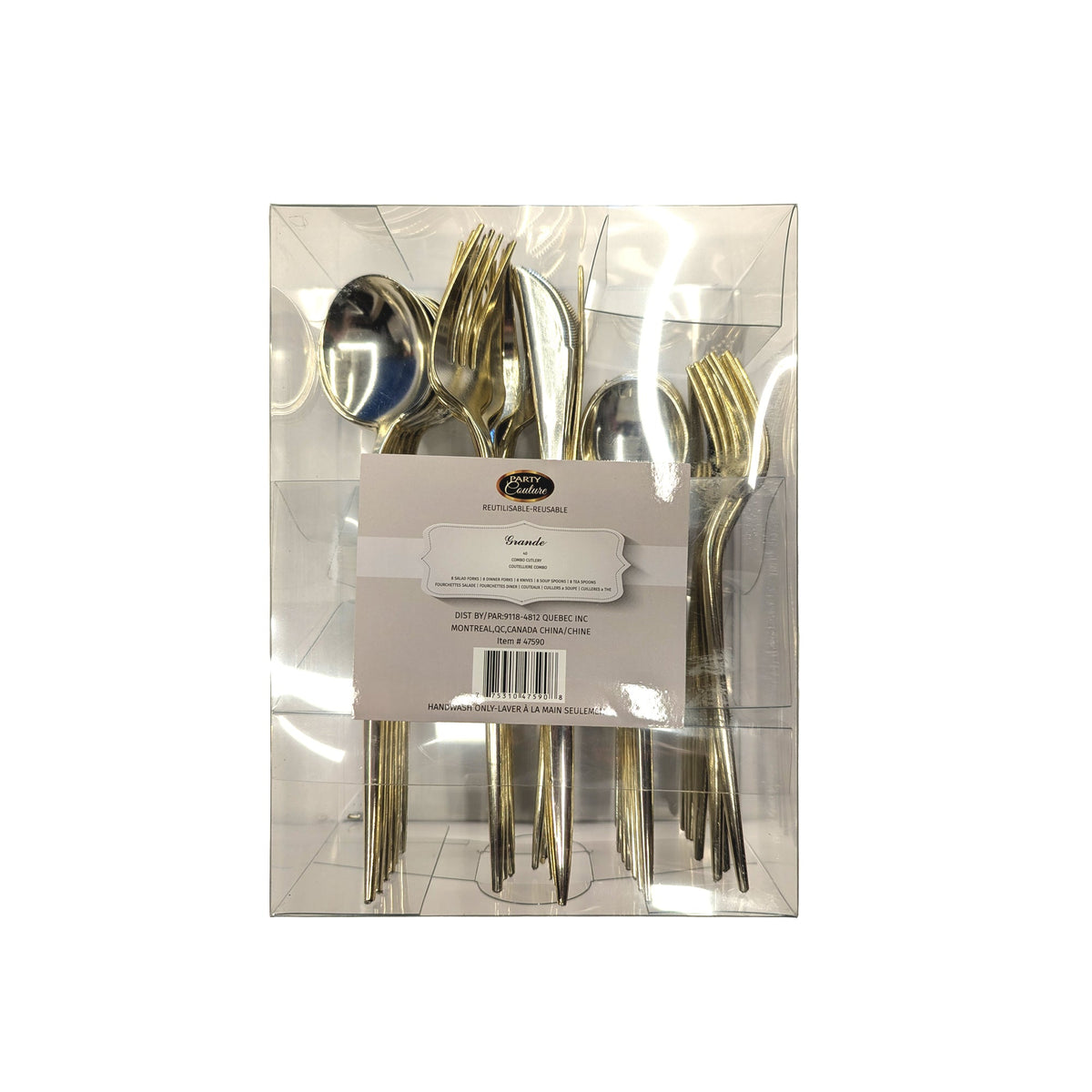 MADISON IMPORTS Disposable-Plasticware Gold Premium Quality Plastic Assorted Cutlery, 40 Count 775310475908