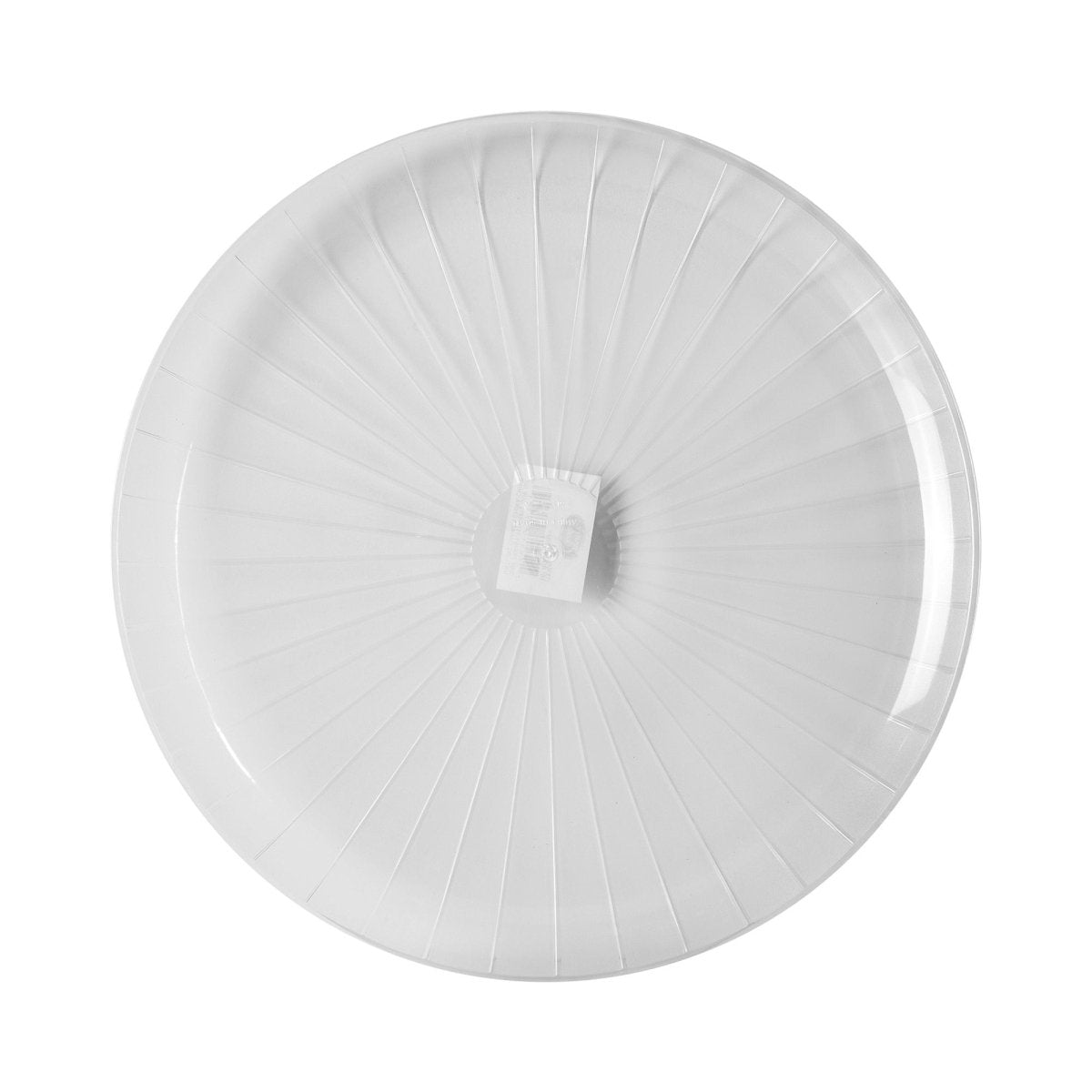 MADISON IMPORTS Disposable-Plasticware Premium Quality Clear 2 Tone Round Tray, 16 inches, 1 Count 775310472419