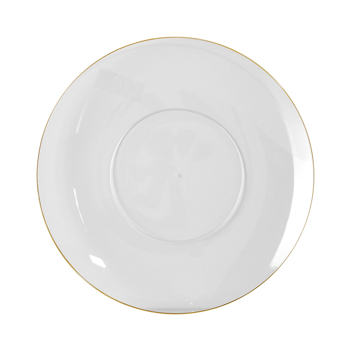MADISON IMPORTS Disposable-Plasticware Premium Quality Round Clear Plates with Gold Rim, 10 Inches, 10 Count 775310996175