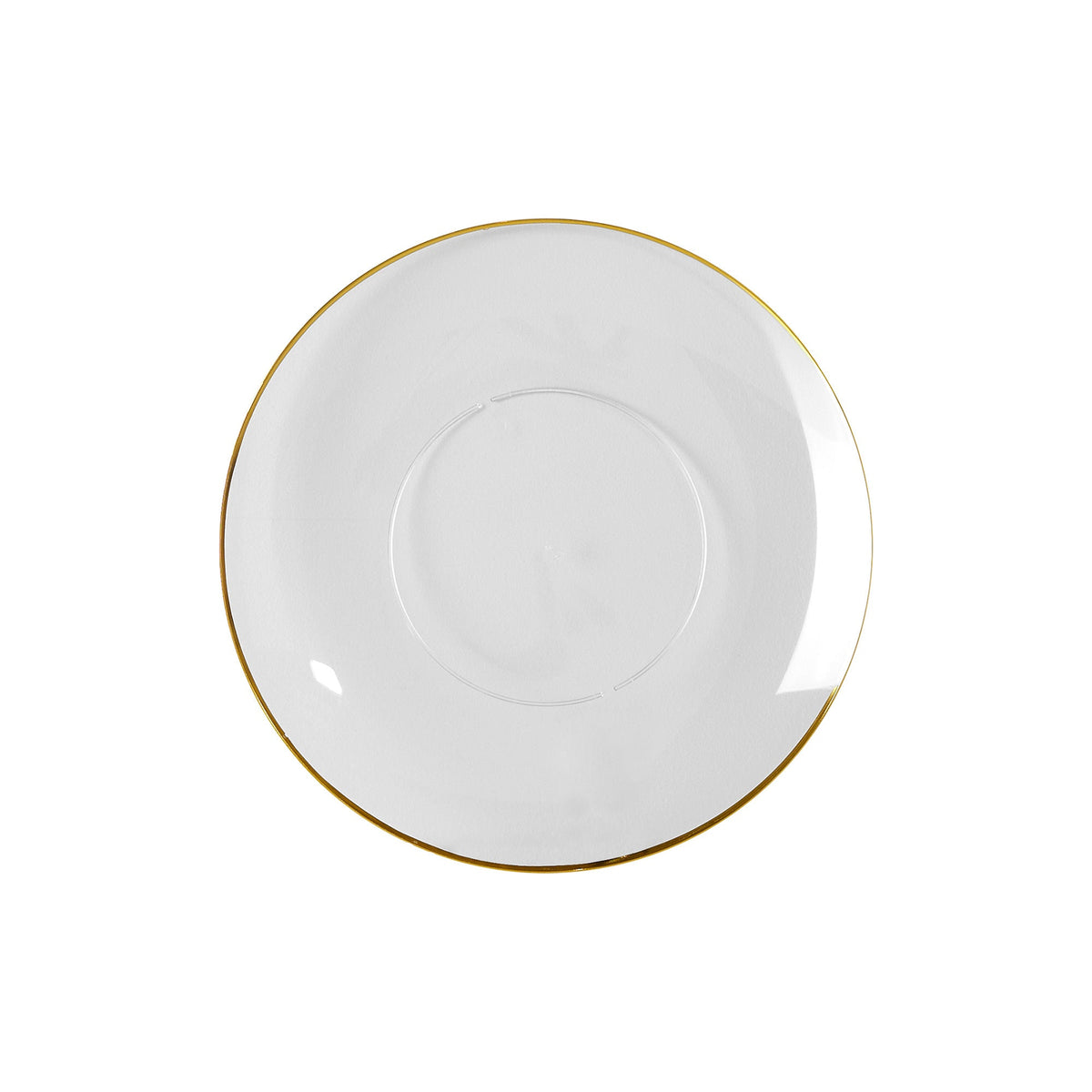 MADISON IMPORTS Disposable-Plasticware Premium Quality Round Clear Plates with Gold Rim, 7 Inches, 10 Count 775310996144