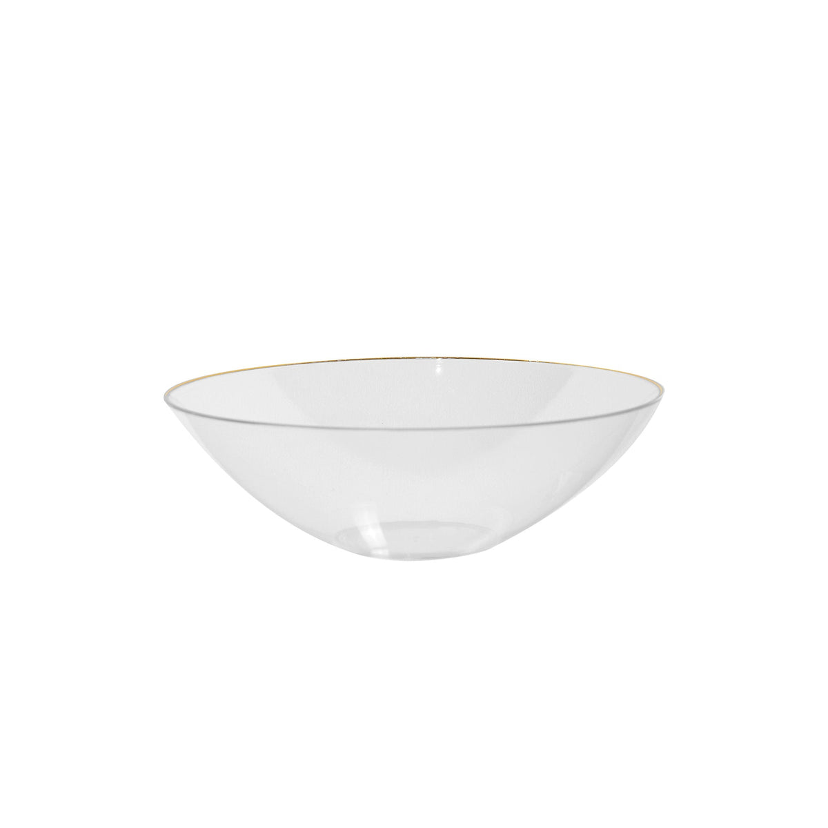 MADISON IMPORTS Disposable-Plasticware Premium Quality Round Clear Soupbowl with Gold Rim, 16 oz, 10 Count 775310996168