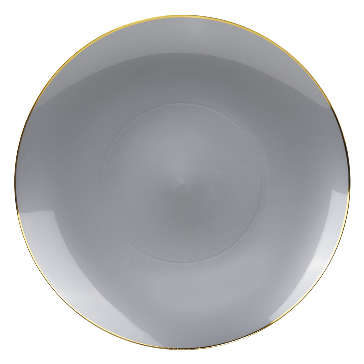 MADISON IMPORTS Disposable-Plasticware Premium Quality Round Grey Plates with Gold Rim, 10 Inches, 10 Count 775310999176