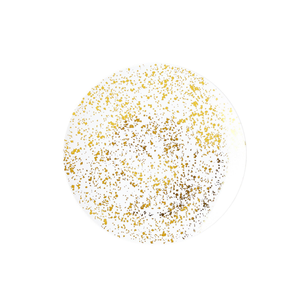 MADISON IMPORTS Disposable-Plasticware White Premium Quality Small Round Dessert Plates with Gold Dots, 7.5 Inches, 10 Count 775310992016