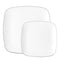 MADISON IMPORTS Disposable-Plasticware White Premium Quality Square Plates with Silver Rim Combo, 30 Count 775310990302