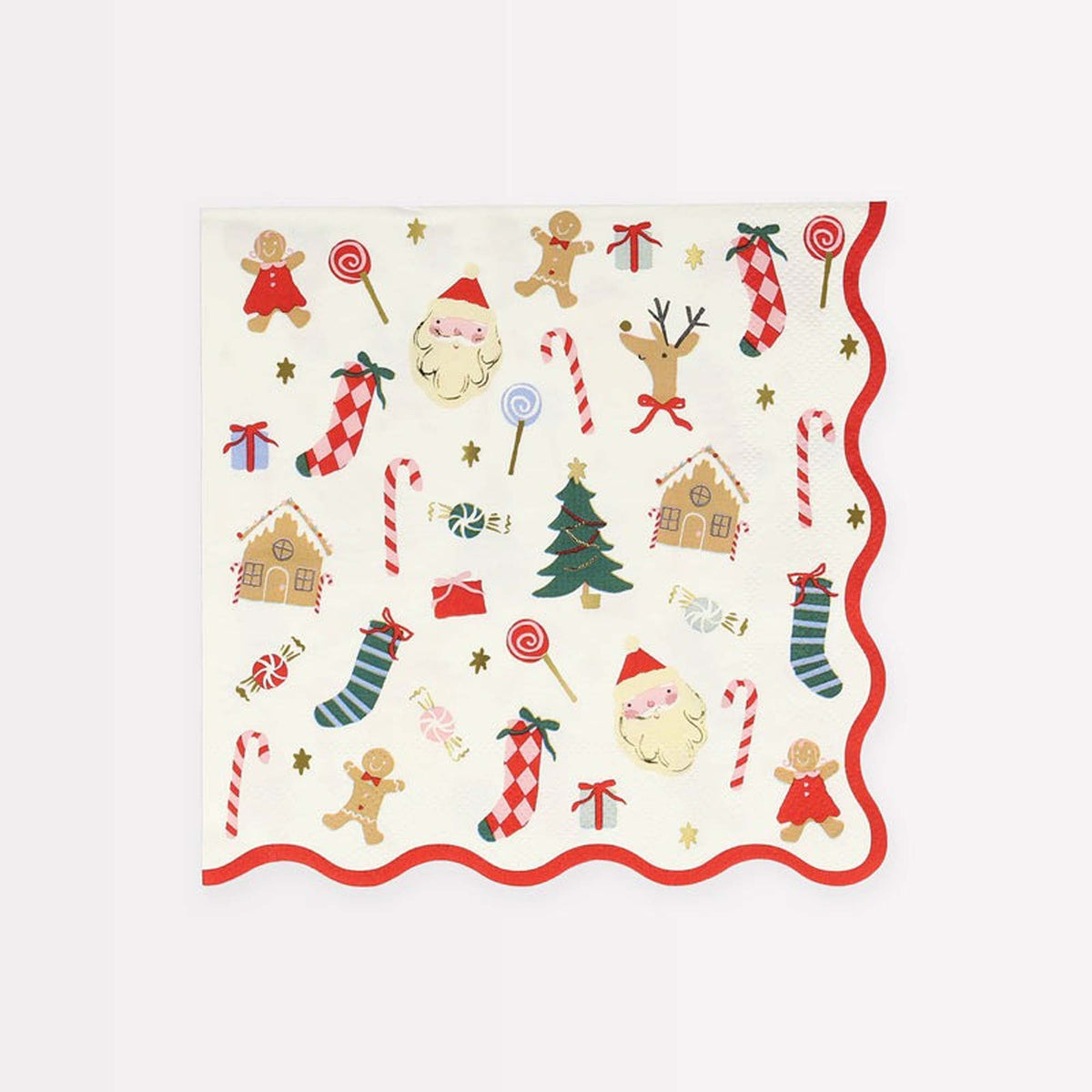 MERI MERI Christmas Jolly Christmas Large Lunch Napkins, 16 Count 636997283449
