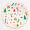 MERI MERI Christmas Jolly Christmas Large Round Lunch Paper Plates, 9 Inches, 8 Count 636997283425