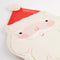 MERI MERI Christmas Jolly Christmas Large Santa Shaped Lunch Paper Plates, 7 Inches, 8 Count 636997283487