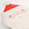 MERI MERI Christmas Jolly Christmas Large Santa Shaped Lunch Paper Plates, 7 Inches, 8 Count 636997283487