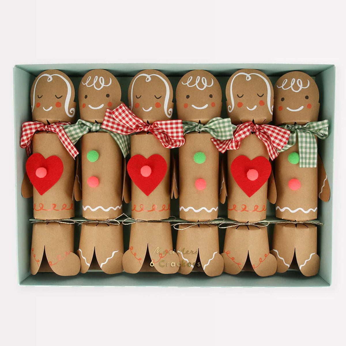 MERI MERI Christmas Sweet Gingerbread Crackers, 6 Count 636997282381