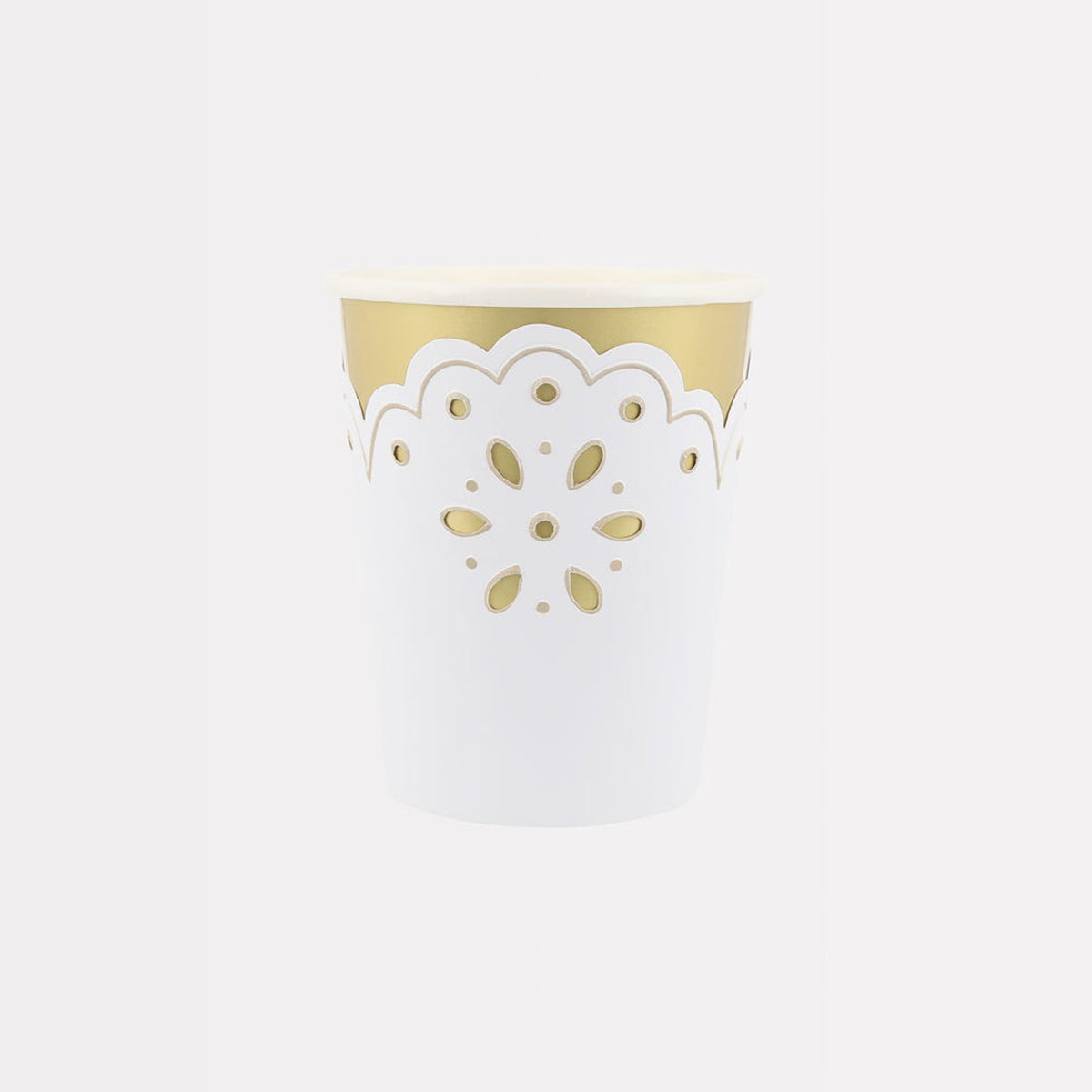 MERI MERI Decorations Broderie Anglaise Paper Cups 9 oz, 8 Count 636997298061