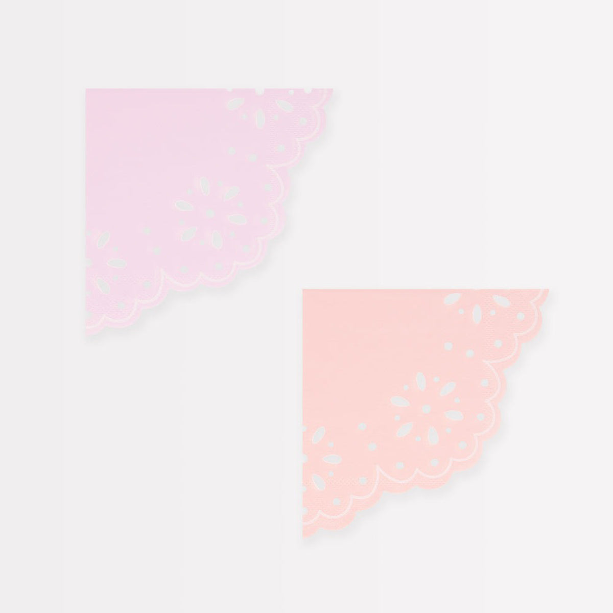 MERI MERI Decorations Broderie Anglaise Pastel Beverage Napkins, 16 Count 636997297415