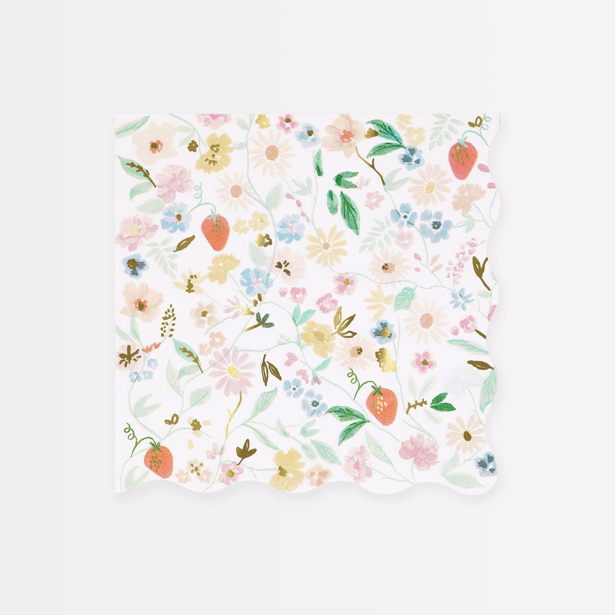 Meri Meri Everyday Entertaining Elegant Flowers Large Lunch Napkins, 16 Count