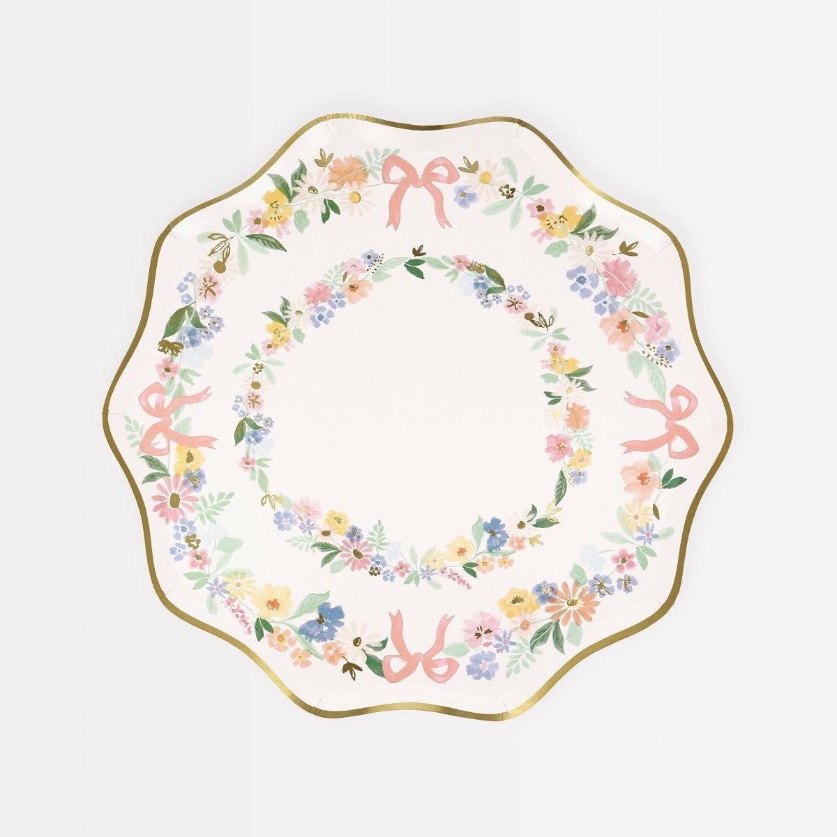 Meri Meri Everyday Entertaining Elegant Flowers Large Lunch Paper Plates, 8.5 Inches, 8 Count 636997285757