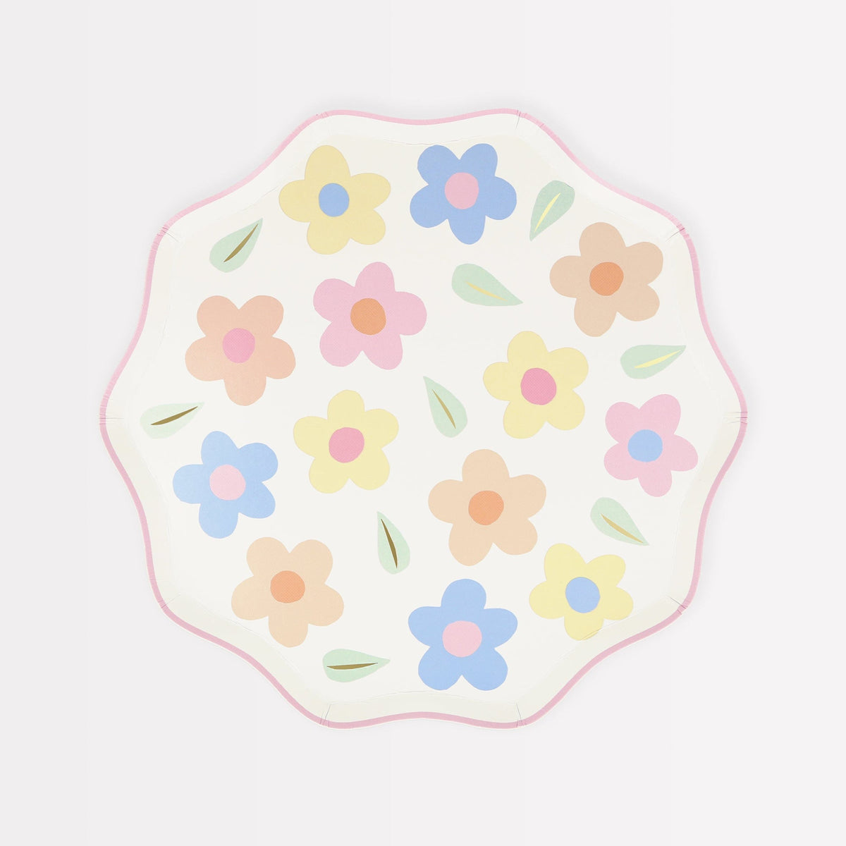 Meri Meri Everyday Entertaining Happy Flowers Large Lunch Paper Plates, 8.5 Inches, 8 Count 636997285665