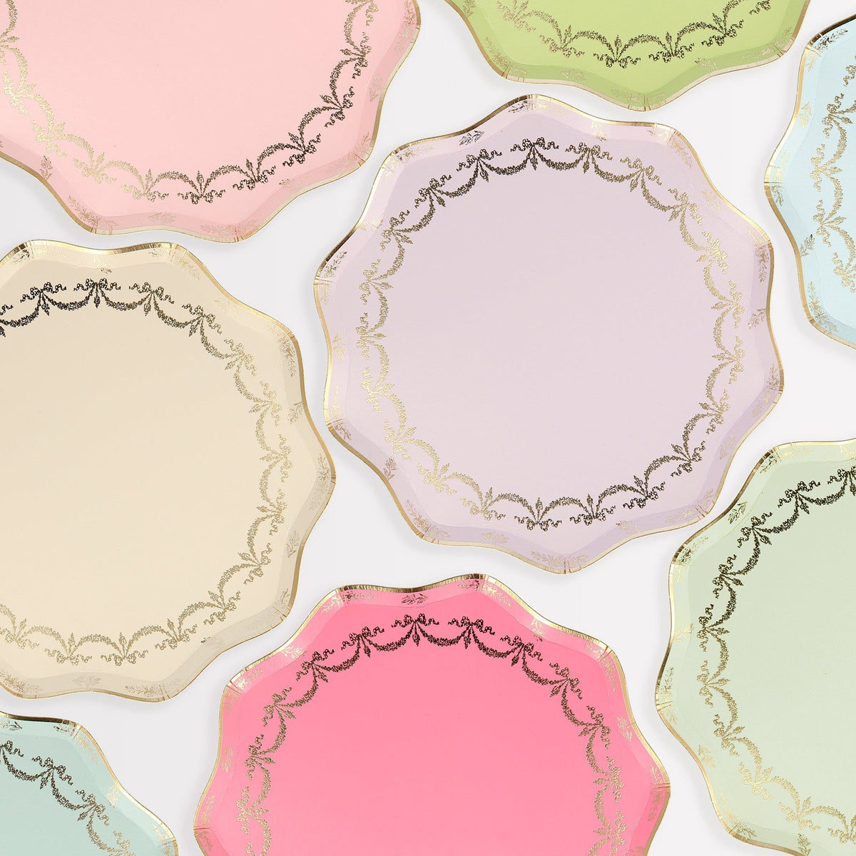 Meri Meri Everyday Entertaining Large Lunch Paper Plates, Ladurée, 10.5 Inches, 8 Count