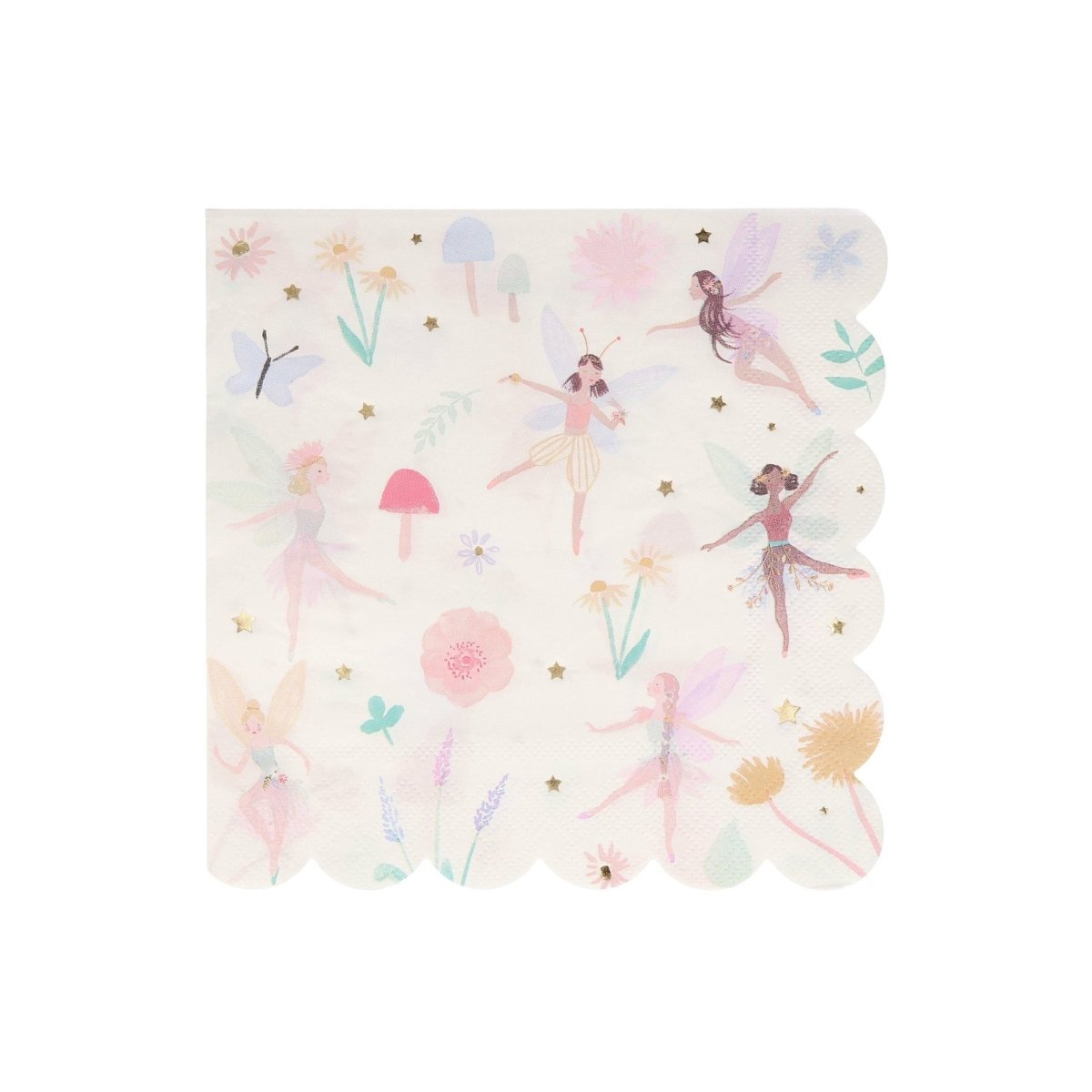 Meri Meri Kids Birthday Fairy Large Lunch Napkins, 16 Count