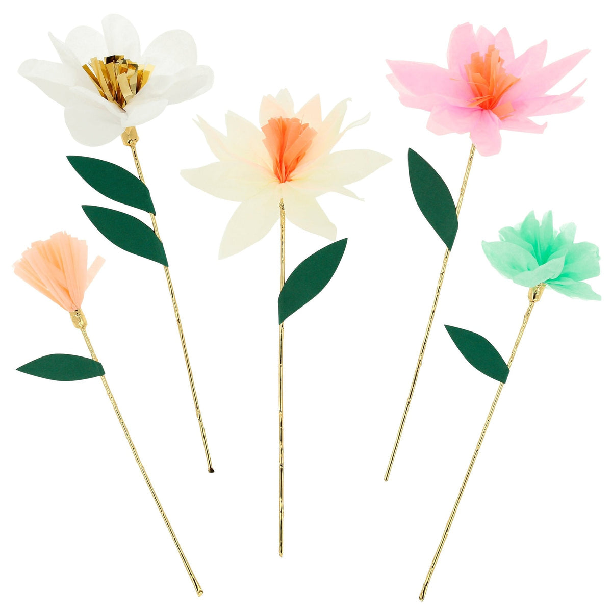 Meri Meri Kids Birthday Flower Garden Decorative Sticks, 10 Count 636997256887