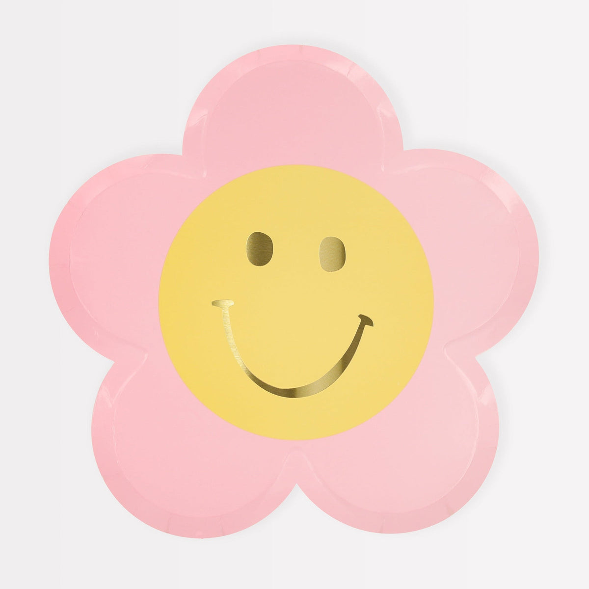 Meri Meri Kids Birthday Groovy Flower Large Flower Shaped Lunch Paper Plates, 9 Inches, 8 Count