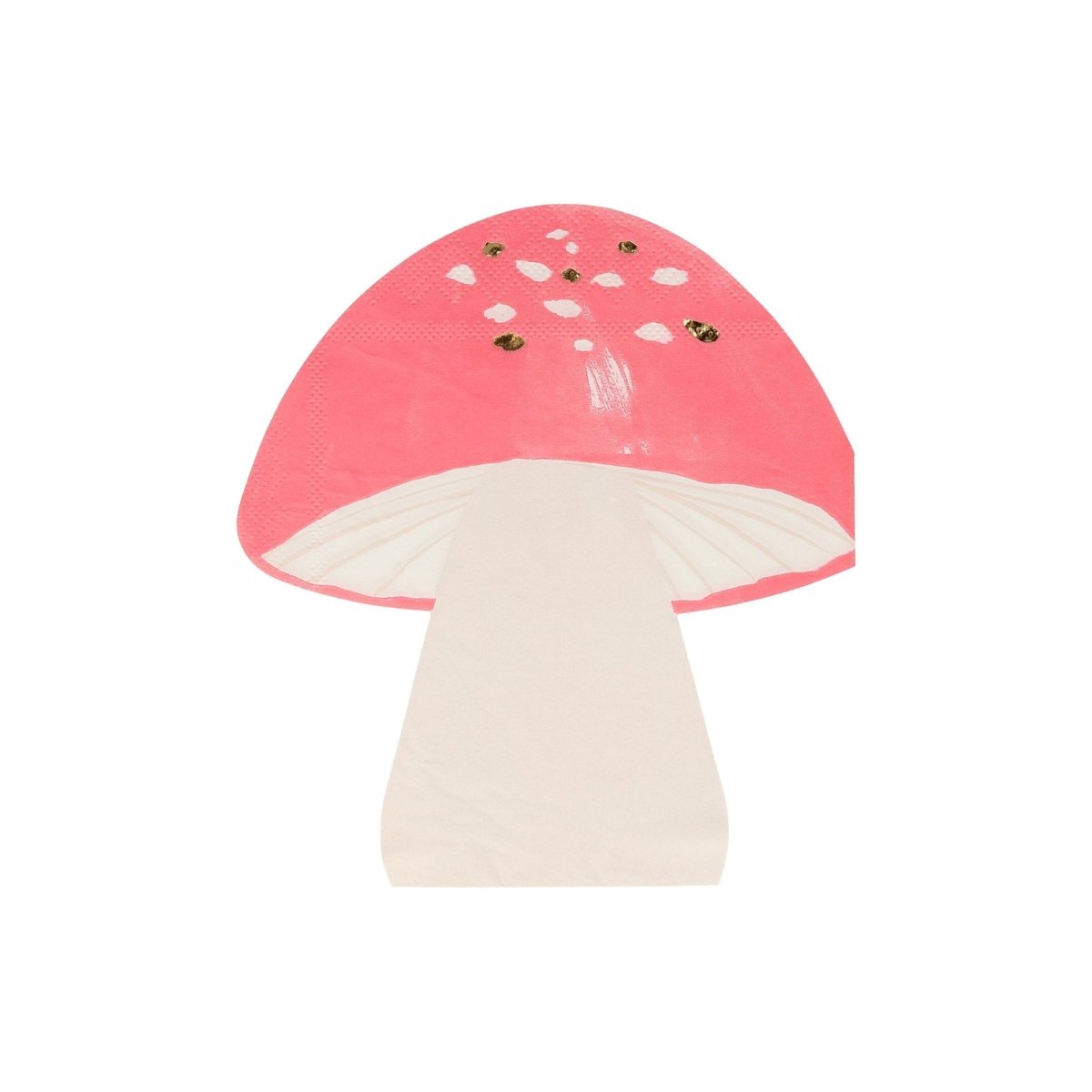 Meri Meri Kids Birthday Mushroom Shaped Small Beverage Napkins, 16 Count