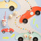 MERI MERI Kids Birthday Race Cars Small Car Shaped Lunch Napkins, 16 Count