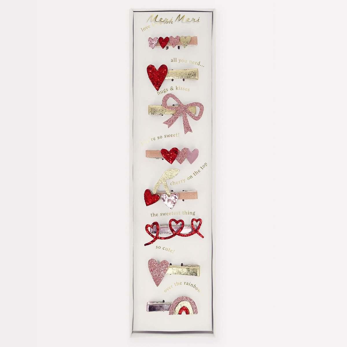 MERI MERI Valentine's Day Love Sweet Love Hairclips, 8 Count 636997296005