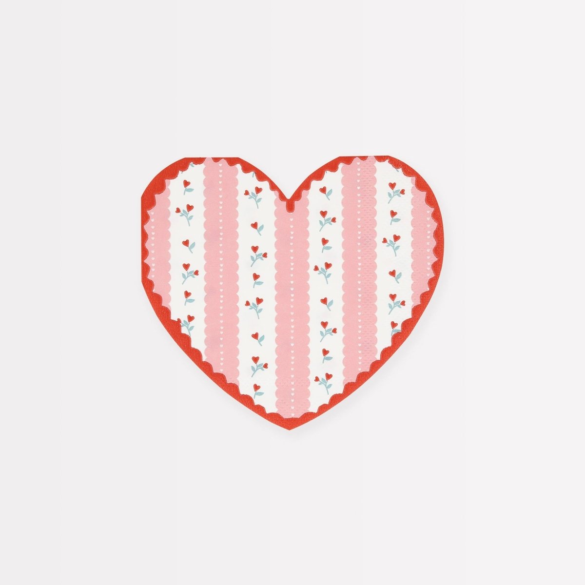 MERI MERI Valentine's Day Love Sweet Love Small Heart Shaped Dessert Napkins, 16 Count 636997296449