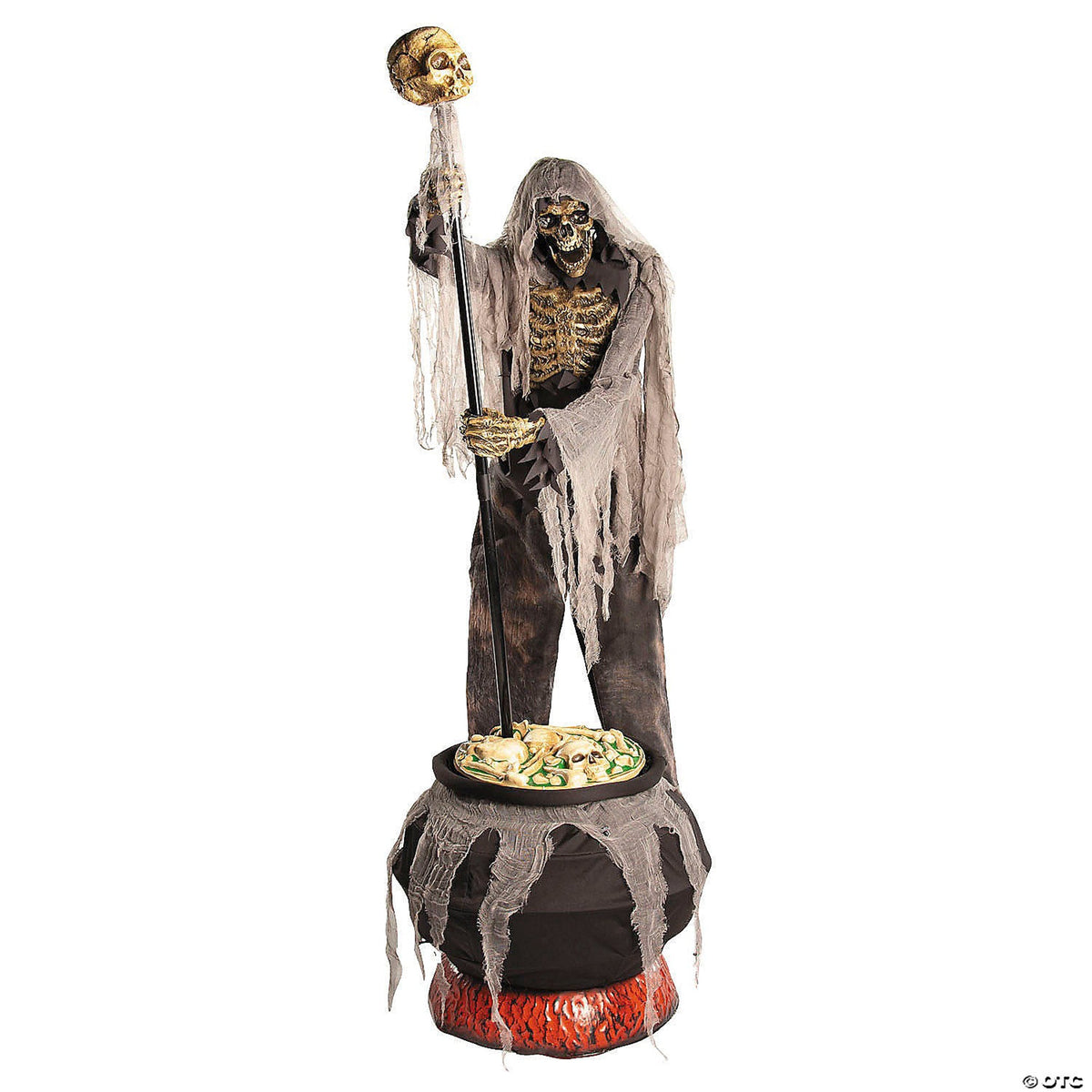 MORRIS COSTUMES Halloween Animated Skeleton Stirring Cauldron Animatronic, 79 Inches, 1 Count 842445188468
