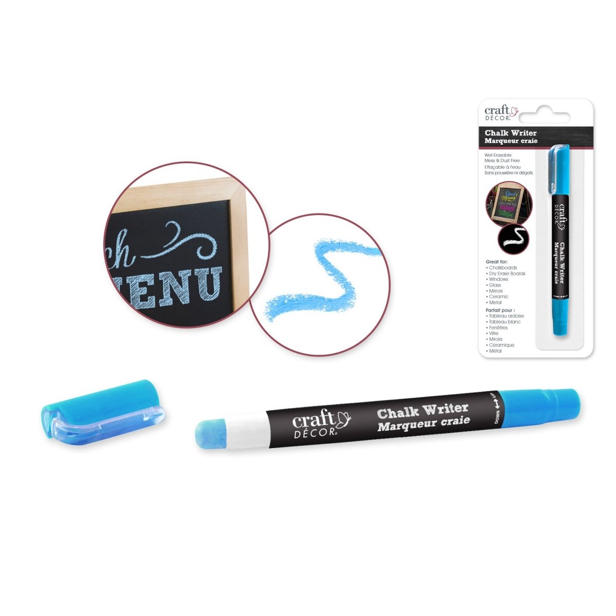 MULTI CRAFT Everyday Entertaining Neon Blue Chalk Writer Blister, 1 Count 775749191349