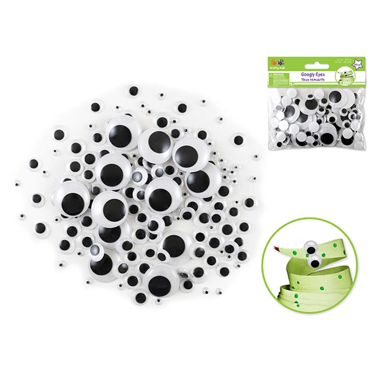 MULTI CRAFT Toys & Games Paste-On Googly Eyes, Assorted Size, 1 Count 775749088199