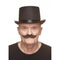 MUSTACHES Costume Accessories Dark Brown Handlebar Mustache, 1 Count 4779037235032